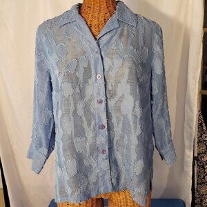 Ladies KORET 3/4 Sleeve Blouse in Blue - S
